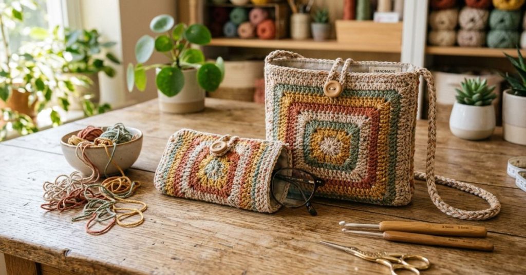 Porta occhiali abbinato alla borsa lo realizzi con soli 5 grammi