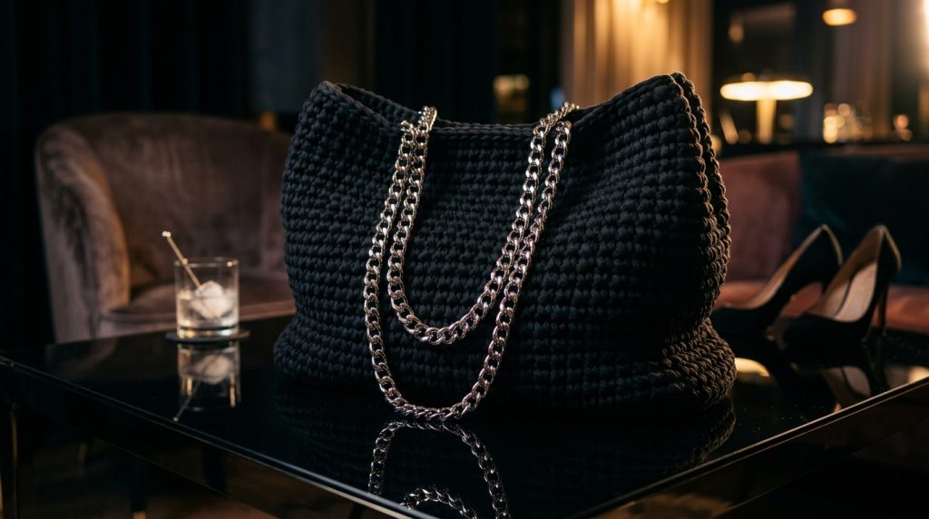 Borsa uncinetto con fettuccia: un progetto maxi e