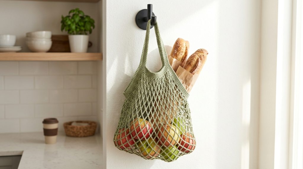 Borsa rete uncinetto: la shopper ecologica e trafo