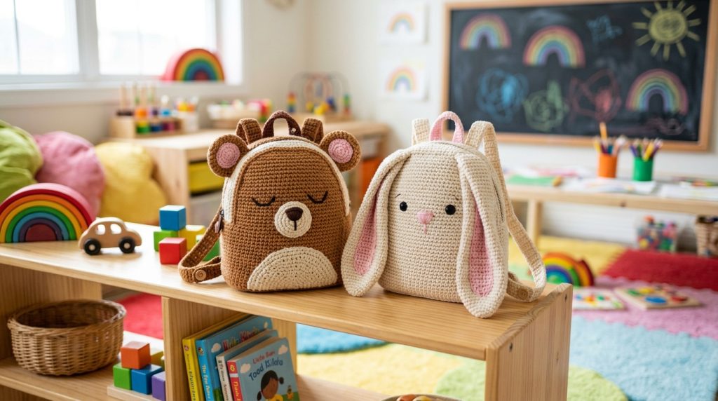 Borse bimba uncinetto: mini tracolle e zainetti di
