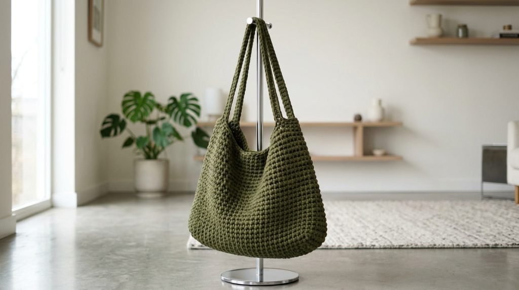 Borsa con fettuccia uncinetto: lo schema super vel