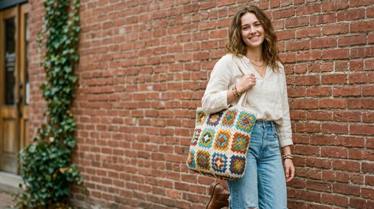 Borsa granny uncinetto: lo stile vintage a piastre