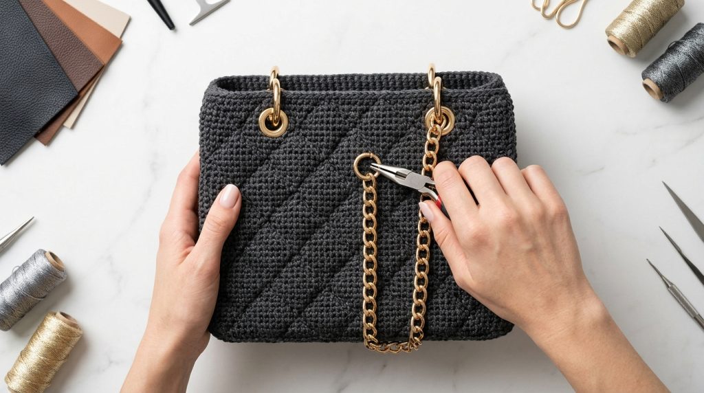 Pochette uncinetto: la tecnica per applicare le perline senza nodi